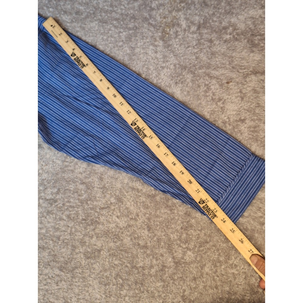 Stafford Essentials Sleepwear Mens Blue Striped Pajama Top Classic Fit Medium - Picture 8 of 9